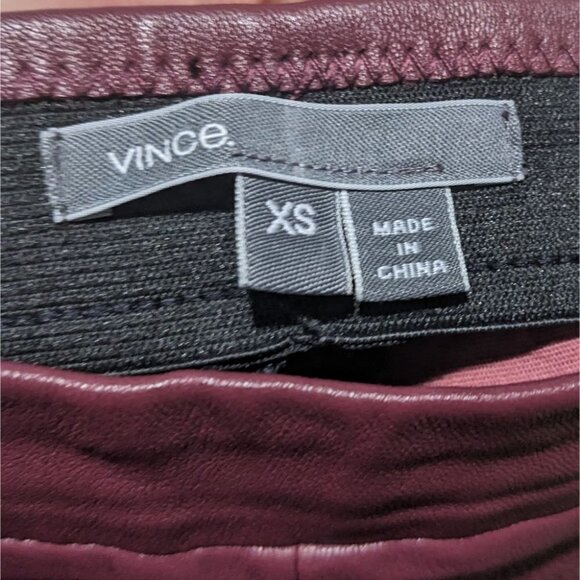 Vince | Lambskin leather leggings in Bordeaux - Picture 5 of 10